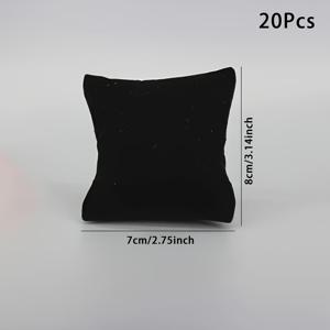 TEMU 20개 벨벳 보석 디스플레이 베개 - 팔찌 및 시계용 소프트 블랙 쿠션 스탠드, 비즈 및 보석 만들기용 액세서리 보관 및 포장 용품, 전원 필요 없음