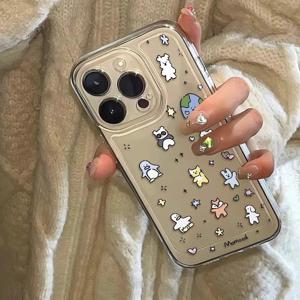 TEMU 아이폰16/iPhone16pro/15plus/15promax/14/13/12/11/XR/xs/7/8plus/12mini/13mini/SE2/SE3에 적합한 소형 동물 정밀 구멍 소프트 쉘 투명 보호 케이스