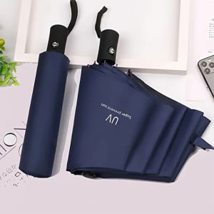 TEMU 1개 자동 접이식 우산, 8살 철제 프레임, 휴대용 컴팩트 여행용 우산 - 인체공학적 플라스틱 핸들 & 캐리 케이스 포함, 세련된 블랙 컬러, 출퇴근 및 야외 활동용, 미니멀 디자인, 접이형 편의성, 일상 사용, 현대적인 액세서리, 견고한 구조, 도시 라이프스타일