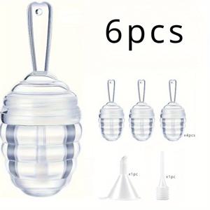 TEMU 4/6개 꿀벌집 립글로스 용기, 리필 가능한 여행용 디스펜서 병, 하이포알러겐 플라스틱, 미용 제품에 적합한 휴대용 및 귀여운