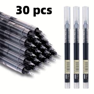 TEMU 30개 0.5mm 직접 액체 빠른 건조 볼펜, 검정, 파랑, 빨강 중성 펜, 학생용, 학교, 사무실 필기, 숙제용