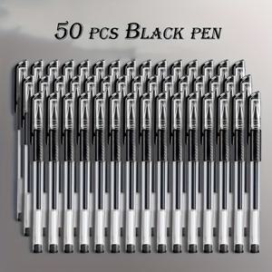 TEMU 50개 접착제와 둥근 볼펜 세트 - 미세한 팁 0.5mm - 검정, 파랑 및 빨강 잉크 색상 - 학생, 학교 및 사무용 문구에 적합 - 편안한 그립감 - 14세 이상 대상 - 깃털 없는 고품질 필기 경험