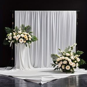TEMU 1개 우아한 화이트 새틴 웨딩 백드롭 커튼 - 200cm*200cm, 생일 파티, 데이 행사, 브라이덜 샤워, 어버이날 선물, 무대 장식, 베이비 샤워, 기념일, 결혼식 축하, 휴가 장식, 테이블 러너