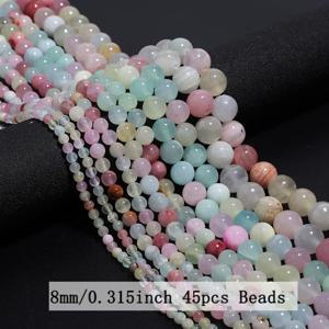 TEMU ASVRAI U 4-12mm 천연 칼세도니 스톤 비즈 - DIY 주얼리 만들기용 부드러운 라운드 스페이서 비즈, 파스텔 핑크 피치 그린 옐로우 퍼플 어시 톤, 팔찌 목걸이 귀걸이 공예 재료, 광택 마감 고품질 비즈