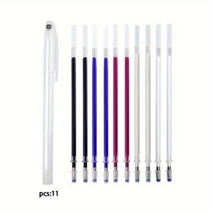 TEMU 10pcs 열 지우는 직물 마킹 펜 - 화려한 색상 (분홍색, 보라색, 파란색, 녹색, 오렌지색) - 수제, 공예 및 тексти일 디자인 - 부드러운 쓰기, 흘러내림 없음, 직물 및 경량 재료에 적합, 직물 마킹 펜, 수제 필수품, 투명 디자인, 열 지우는 잉크