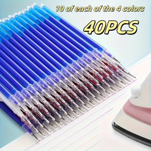 TEMU 40pcs 고온 사라지는 펜, 흰색 미세 가죽 실, 직물 및 신발 퇴색 펜, 수선 공예 용품, 예술 창작 도구, 수선 표시 도구.