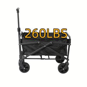 TEMU 1개 330/450/600 파운드 용량의 헤비듀티 접이식 카트, 360° 전지구용 바퀴 및 측면 포켓 포함 - 캠핑, 해변, 정원 가꾸기, 스포츠, 쇼핑, 야외 장비 운반을 위한 내구성 있는 금속 프레임 휴대용 트롤리 | 다목적 아웃도어 카트 | 견고한 손잡이 디자인, 굴러가는 수납 카트|테무쇼핑