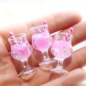 TEMU 3pcs 미니어처 레진 스트로우 고블렛, 드링크 액세서리, 컬러풀, 내구성 있는 ABS 소재, 작은 장면과 인형집 장식에 완벽, 인형집 액세서리 | 상상력 있는 장식 | 모조 유리, 스트로우 장식
