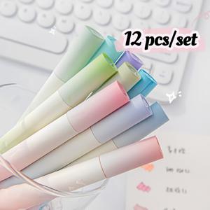 TEMU 12개 모란디 하이라이터, 다양한 색상 (분홍색, 파란색, 녹색, 노란색, 보라색) - 빠르게 건조, 사무실용 백보드, 캘린더 노트, 그림, 공예 및 일기장에 이상적