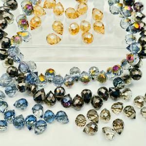 TEMU 50개 8x10mm 멀티컬러 물방울 유리 비즈 - 반짝이는 컷팅된 주얼리 비즈, DIY 목걸이·팔찌·귀걸이 만들기용 - 다양한 색상의 공예 재료