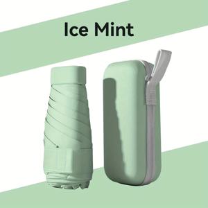TEMU 여성을 위한 초경량 미니 블랙 글루 선 보호 우산 - 휴대용, 컴팩트, 자외선 차단, 썸머와 비오는 날에 사용할 수 있는 이중 용도, 주머니 클립 포함, 이상적인 휴일 선물, 야외 우산| 디자인|유리 섬유 리브, 우산 액세서리