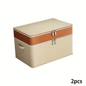 TEMU 2개 세트 의류 보관함, 대용량 가정용 옷장, 부직포 이불 정리 가방, 접이식 수납 도구, 침대 밑 수납
