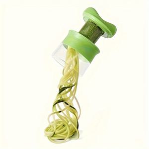 TEMU 1개 스�파이럴 야채 커터, 회전형 다기능 그레이터 & 슬라이서, 당근, 오이, 감자용 - 3개의 블레이드가 있는 전문 주방 도구, 녹색 플라스틱 디자인으로 건강한 요리를 위한 홈 & 레스토랑 사용, 야채 슬라이서 | 장식 주방 도구 | 플라스틱 구조, 야채 슬라이서 및 셰이커