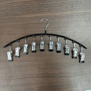 TEMU 요가 팬츠 및 넥타이용 스테인리스 스틸 레깅스 행거 10개 클립 - 공간 절약형 옷장 정리대, 내구성 있는 고무 코팅 디자인, 안전한 고정을 위한 대형 클립 10개, 홈 또는 오피스 수납에 완벽, 바지 걸이, 내장형 옷걸이 랙, 고무 코팅 후크|바지걸이