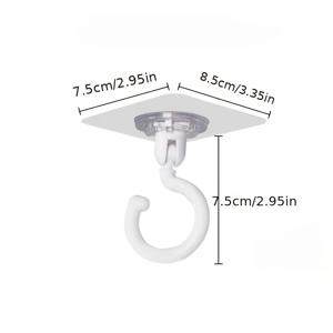 TEMU 1개, 5개, 10개 360° 회전 가능한 접착식 천장 및 벽 후크 - 돔형 침대 커튼, 모기장, 장식용 걸이 아이템에 완벽한 선택 - 간편 설치, 도구 불필요, 침실 커튼, 수건걸이, 개학 시즌, 크리스마스, 할로윈, 아버지의 날 선물 필수품