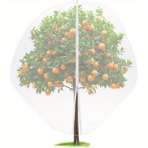 TEMU 9.9피트×9.9ft 대형 과일 나무 그물망 가방 지퍼 & 끈 조절 가능 - 블루베리 덤불용 청색 정원 식물 보호 커버, 곤충 및 잠자리 방지, 수확 및 모니터링 용이한 통기성 투명 디자인, 과수용 그물망, 눈에 보이는 곤충 차단