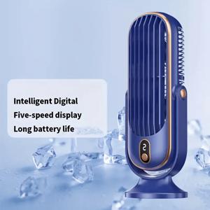 TEMU 신형 대용량 배터리 듀얼 모터 휴대용 데스크 팬, 5단계 냉각 및 회전 공기 흐름, USB 충전식 미니 에어컨 - 사무실, 침실, 캠핑 등에 적합한 여름철 쿨링 타워 팬|이동식에어컨|휴대용에어컨|에어컨선풍기