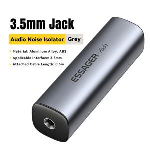 TEMU ESSAGER 3.5mm Aux 오디오 노이즈 필터 & 루프 아이솔레이터 - USB 전원 차량용 오디오 시스템 및 홈 스테레오 방해 제거기, 소음 감소 기능의 컴팩트한 3.5mm 잭 클리너, 고급 메탈릭 마감