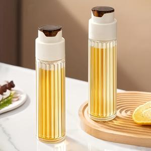 TEMU 2개 세트 500ml 자동 개폐식 유리 오일병, 대용량 누수 방지 간장 식초 용기 중력 디스펜서 포함, 주방 및 레스토랑 사용 가능