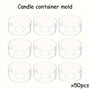 TEMU 50개 플라스틱 캔들 홀더 몰드 - 투명 라운드 티라이트 컵 DIY 캔들 만들기, 판타지 테마 공예 용품