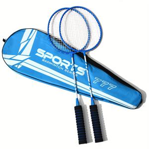 TEMU 2pcs 777 배드민턴 라켓 세트, 대형 프레임, 철 합금 구조, 블루, 블랙, 보라색으로 제공 - 휴대용 가방 포함, 야외 스포츠 팬을 위한 완벽한 선물, 크리스마스 및 새해 선물에 이상적!
