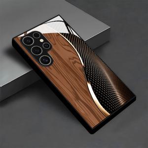 TEMU 삼성 갤럭시 S25/S25 플러스/S25 울트라/S24/S24 FE/S24 플러스/S24 울트라/S23+/S23 울트라/S22+/S22 울트라/S20+/S20 FE/S20 울트라/A13/A14/A16/A32/A33/A34/A53/A54/A72/A73용 브라운 텍스처 패턴 유리 폰 케이스|S22케이스