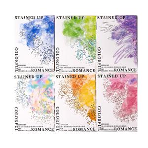 TEMU 6pcs, 72pcs 컬러풀한 워터컬러 PET 스티커 - 골드 포일 액센트 포함, 재사용 가능, 자체 접착, 혼합 색상, 스크랩북 및 크래프트에 이상적, 다이어리 장식| 생동감 있는 스티커 세트| PET 재질, 스티커 데칼|다이어리