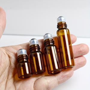 TEMU 30개 암버 유리 롤러 병, 스테인레스 스틸 캡 포함 - 1Ml/2Ml/3Ml/5Ml 미니 비알, 에센셜 오일, 액체용 - 여행에 편리, 누출 방지 디자인, 보너스 롤러 포함 - 자외선 보호