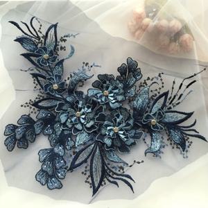 TEMU 1pc 우아한 화이트 레이스 자수 꽃 애플리케이션 패치, DIY 공예, 웨딩 드레스, 의류 액세서리용 메쉬 틀 부직포 장식