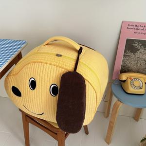 TEMU 대용량 귀여운 강아지 얼굴 퀼트 및 여행 정리 가방 - 내구성 있는 폴리에스터, 지퍼 클로저와 손잡이가 있는 다용도 수납 가방, 엄마와 임신 중인 부모님을 위한|이불|보부상가방|이불정리함