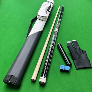TEMU 58인치 토너먼트 준비 완료 1/2 조인트 풀 큐 세트, 검은색과 흰색 케이스, 확장된 가방, 큐 하드 케이스 및 블루 그립 - 전문가 및 레크레이션 플레이어를 위한 완벽한 장비, 전문가 풀 장비 | 우아한 큐 디자인 | 내구성 있는 큐 케이스, 풀 액세서리