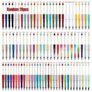 TEMU 로이스 20pcs 구슬 가능한 볼펜, 다양한 색상, 검은 잉크, 플라스틱 바디, 사무실, 학교, 교사, 신부, 졸업 선물용 DIY 공예 펜 세트