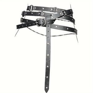 TEMU 여성용 중세 스타일 조절 가능한 얇은 벨트 - 드레스, 파티, 캐주얼 의상에 완벽한 빈티지 허리 액세서리, 태슬 디테일, 캐주얼 액세서리 | 태슬 벨트 | 메탈 체인 디테일, 드레스 벨트