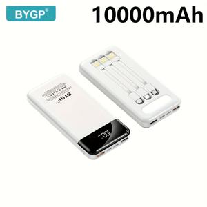 TEMU BYGP 20000mAh 휴대용 충전기, LED 전원 디스플레이 및 야간 조명이 있는 20W 고속 USB-C 충전, 모든 USB 충전 가능, ≤36V, for iPhone/Android 장치용 리튬 폴리머 충전식 배터리|보조배터리20000