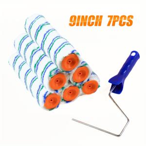 TEMU 다양한 종류의 페인트 표면용 9인치 페인트 도구 세트와 홀더 1개, 홈 리페어 도구로 커버 장식용 아트 롤러 코너 롤러, 집 페인팅 롤러 페인팅 도구