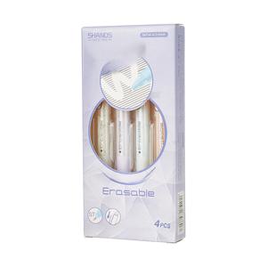 TEMU 4pcs 리트렉터블 지우개 펜, 0.5mm 블랙 & 블루 지우개 젤 펜, 빠른 건조, 지우개 포함, 학교 용품, 학습 필수품, 캠퍼스 컬러 스테이션러리, 14세 이상에 적합