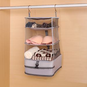 TEMU 양말 및 속옷용 멀티컴파트먼트 행잉 오거나이저 - 지퍼가 달린 메쉬 수납백, 손잡이가 있는 논-우븐 패브릭 여행 & 홈 옷장 정리함, 혼합 색상