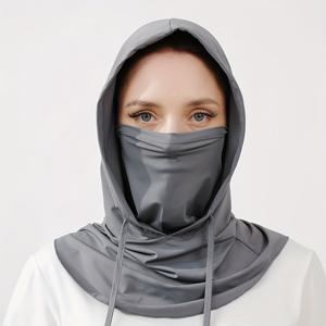 TEMU 4-in-1 여름 태양 보호 풀 페이스 마스크 및 넥 게이터, 분리 가능한 페이스 커버가 있는 다기능 발칵라바 - 사이클링, 및 야외 활동용 통기성 풀 커버지 마스크, 사계절 다용도 모자, 폴리에스터 소재, 니트 직조 방법, 성인용 크기|여름모자
