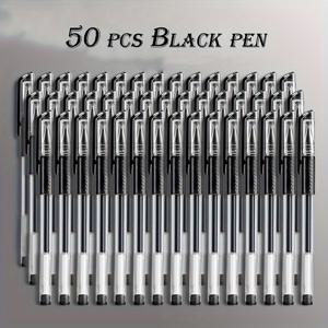 TEMU 50개 세트의 다양한 젤 및 볼펜 세트 - 0.5mm 미세, 검은색, 파란색 및 빨간색 잉크 - 편안한 그립, 클릭-오프 캡 - 학생, 학교 및 사무실용 에리 - 쓰기 경험, 사무용품 | 다양한 잉크 색상 | 편안한 그립 펜, 펜 세트