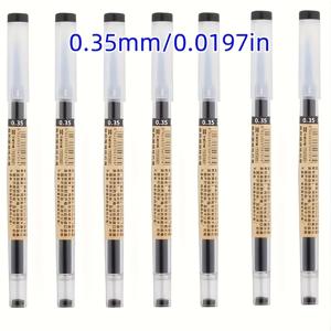 TEMU 1개, 일본식 미세한 볼펜 6개 세트, 0.35/0.5mm 중성 잉크 분무 펜, 플라스틱 소재, 학교 및 사무용 적합, 부드러운 필기감 - 검정, 파랑, 빨강색 잉크 문구류