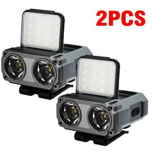 TEMU 다기능 인덕티브 캡 클립 헤드램프 - USB 충전식 LED, 파동 인덕션, 더블 스위치, 캠핑, 하이킹, 야간 낚시 및 야외 모험을 위한 긴 배터리 수명, 하이킹 장비, 세련된 헤드램프 디자인, 내구성 있는 헤드램프|등산모자