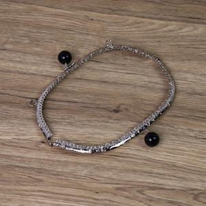 TEMU 1pc 20cm 황금 반원형 인장 합금 프레임, 진주와 블랙 비즈 액세서리, DIY 핸드백 및 지갑용, 지갑 하드웨어 구성 요소| 우아한 액세서리| 합금 구조, DIY 지갑 만들기