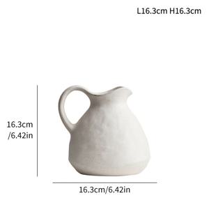 TEMU 손잡이가 있는 매트 프로스트 화이트 세라믹 꽃병 - 거실, 침실, 사무실을 위한 기하학적 정원 영감 벨 모양 탁상 장식 - 배터리 없는 홈 , 거실 장식 및 액세서리