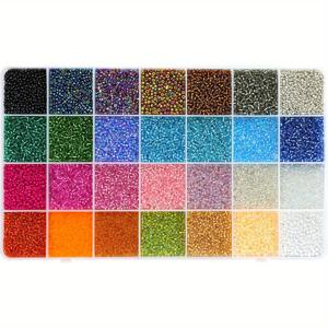 TEMU 3mm 유리 씨 비즈 키트, 28가지 색상의 작은 비즈 키트 여성 및 성인용, 팔찌, 목걸이, 귀걸이, 보석 만들기 용품