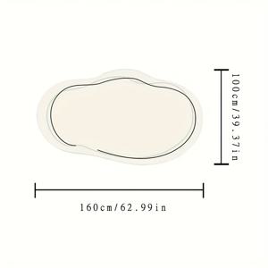 TEMU 1pc+사용자 친화적인 카시미어+무게 800G/플랫+포인트 플라스틱 바닥+두께 5Mm] 프랑스 클라우 카펫 화이트 불규칙한 모양 침대 옆 침실 카펫 라이트 럭셔리 하이엔드 거실 장식 카펫