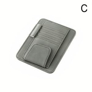 TEMU 1개 자동차 차양 조절기 주머니, 다용도 포켓 PU 가죽 지갑 - 카드, 안경 및 동전 보관 가능, 녹회색/검정/베이지 색상, 차량 내부에 안전 부착, 코인 스토리지, 멀티포켓 디자인, 튼튼한 부착