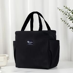 TEMU 2가지 컬러 옵션의 옥스포드 원단 비식품 접촉 보온 도시락 가방, 휴대용 손잡이와 두꺼운 알루미늄 호일 단열층 설계로 여행, 캠핑, 야외 소풍에 이상적. 식품 안전 디자인
