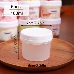 TEMU 6개/12개 160ml 요거트 푸딩 재스와 뚜껑, 누출 방지 야간 오트밀 밀봉 용기, 재사용 가능한 요거트 재스, , 곡물, 과일 푸딩 및 요거트에 적합