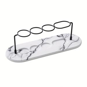 TEMU 1개 다이아토마이트 이언 스틱 치간칫솔 홀더 철제 스탠드, 사용한 칫솔 및 세면도구 빠른 건조용, 욕실 카운터탑을 곰팡이가 생기지 않게 깨끗하고 건조하게 유지, 대리석 무늬 우아한 디자인, 쉬운 설치, 모든 현대적 장식에 적합