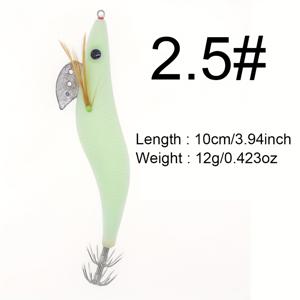 TEMU 4개 FISHACKLE 발광 목재 새우 오징어 지그 루어 - 3개의 트레블 훅이 달린 야광 바닷물 낚시용 루어, 리얼리스틱 디자인, 사이즈 2.5/3.0/3.5# (화이트, PVC 박스), 밤낚시용, 바이오루미네센트 루어, 날카로운 트레블 훅